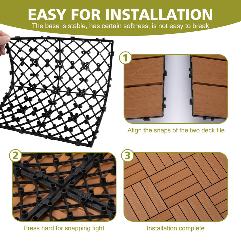 Famobay 12" X 12" Composite Interlocking Deck Tiles & Reviews Wayfair